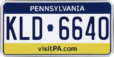 PA license plate KLD6640