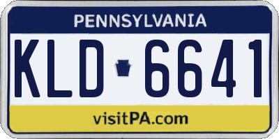 PA license plate KLD6641