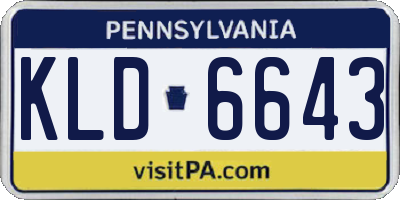 PA license plate KLD6643