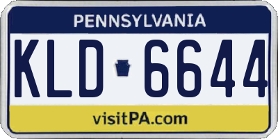 PA license plate KLD6644