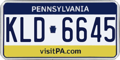 PA license plate KLD6645