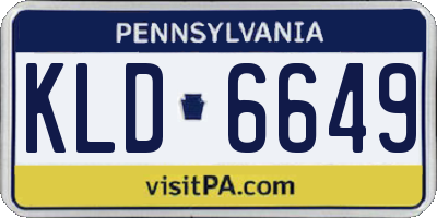 PA license plate KLD6649