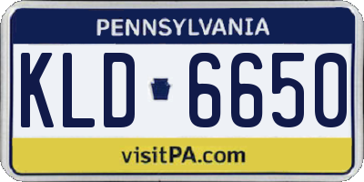 PA license plate KLD6650