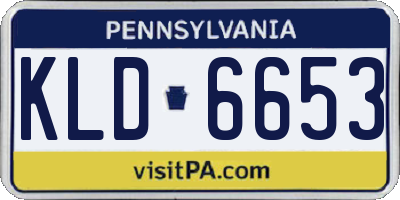 PA license plate KLD6653