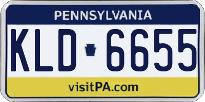 PA license plate KLD6655