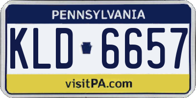 PA license plate KLD6657