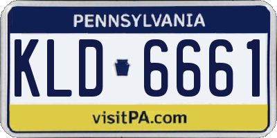 PA license plate KLD6661