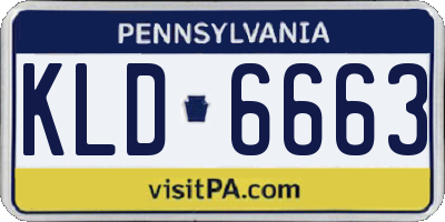 PA license plate KLD6663