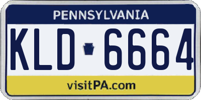 PA license plate KLD6664
