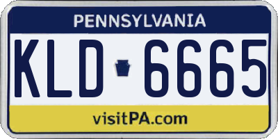 PA license plate KLD6665