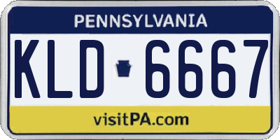 PA license plate KLD6667