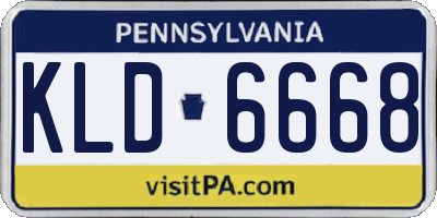 PA license plate KLD6668
