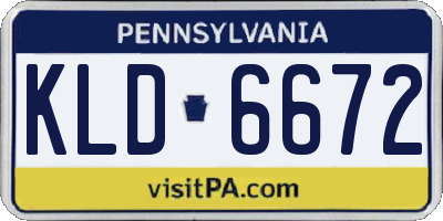 PA license plate KLD6672