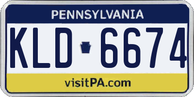 PA license plate KLD6674