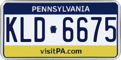 PA license plate KLD6675