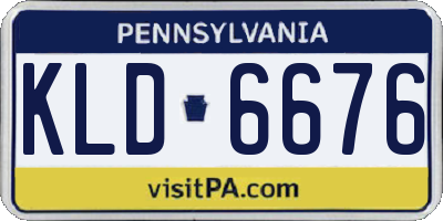 PA license plate KLD6676