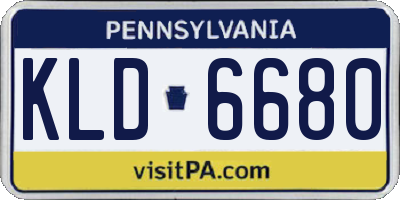 PA license plate KLD6680