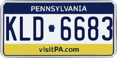 PA license plate KLD6683