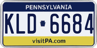 PA license plate KLD6684