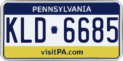 PA license plate KLD6685