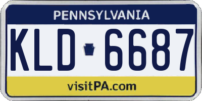 PA license plate KLD6687