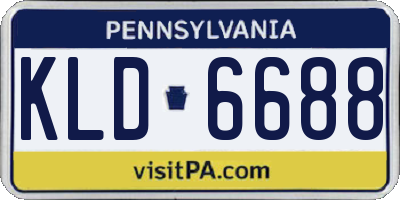 PA license plate KLD6688