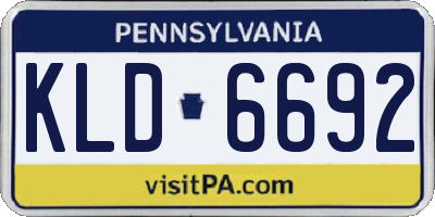 PA license plate KLD6692