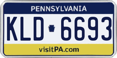 PA license plate KLD6693