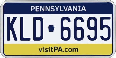 PA license plate KLD6695