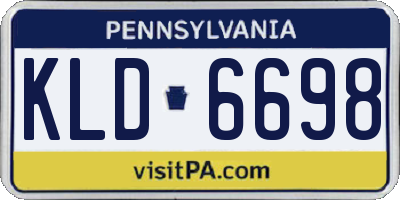 PA license plate KLD6698