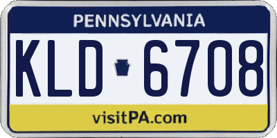 PA license plate KLD6708
