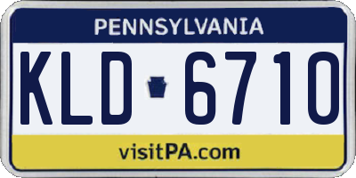 PA license plate KLD6710