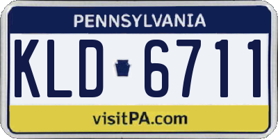 PA license plate KLD6711