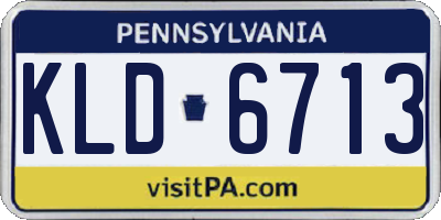 PA license plate KLD6713
