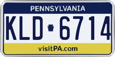 PA license plate KLD6714