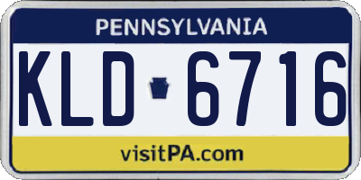 PA license plate KLD6716
