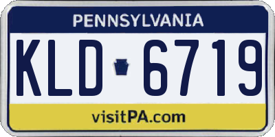 PA license plate KLD6719