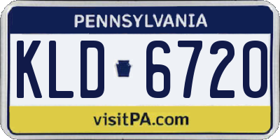 PA license plate KLD6720