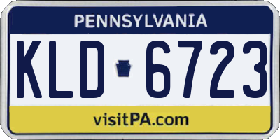 PA license plate KLD6723