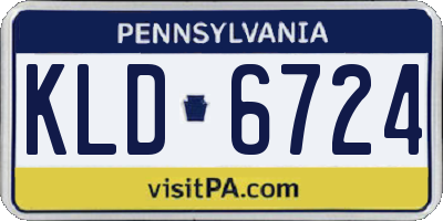PA license plate KLD6724