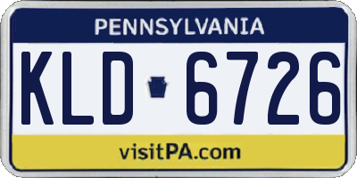 PA license plate KLD6726