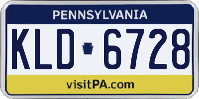 PA license plate KLD6728