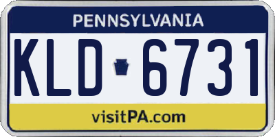 PA license plate KLD6731
