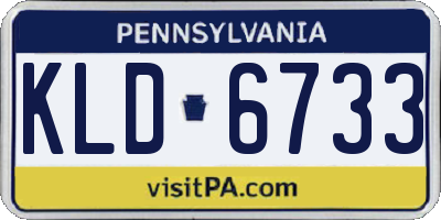 PA license plate KLD6733