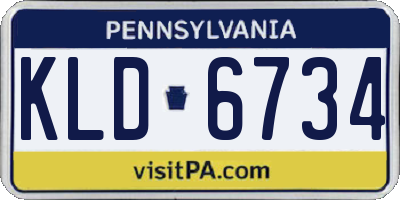 PA license plate KLD6734