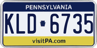 PA license plate KLD6735