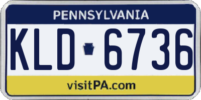 PA license plate KLD6736