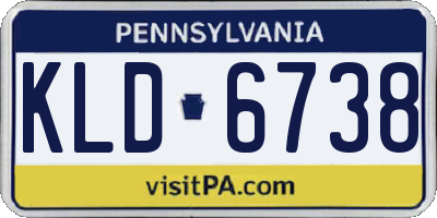 PA license plate KLD6738