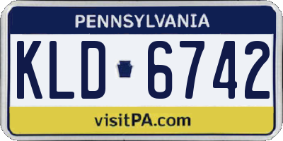 PA license plate KLD6742