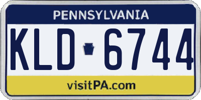 PA license plate KLD6744